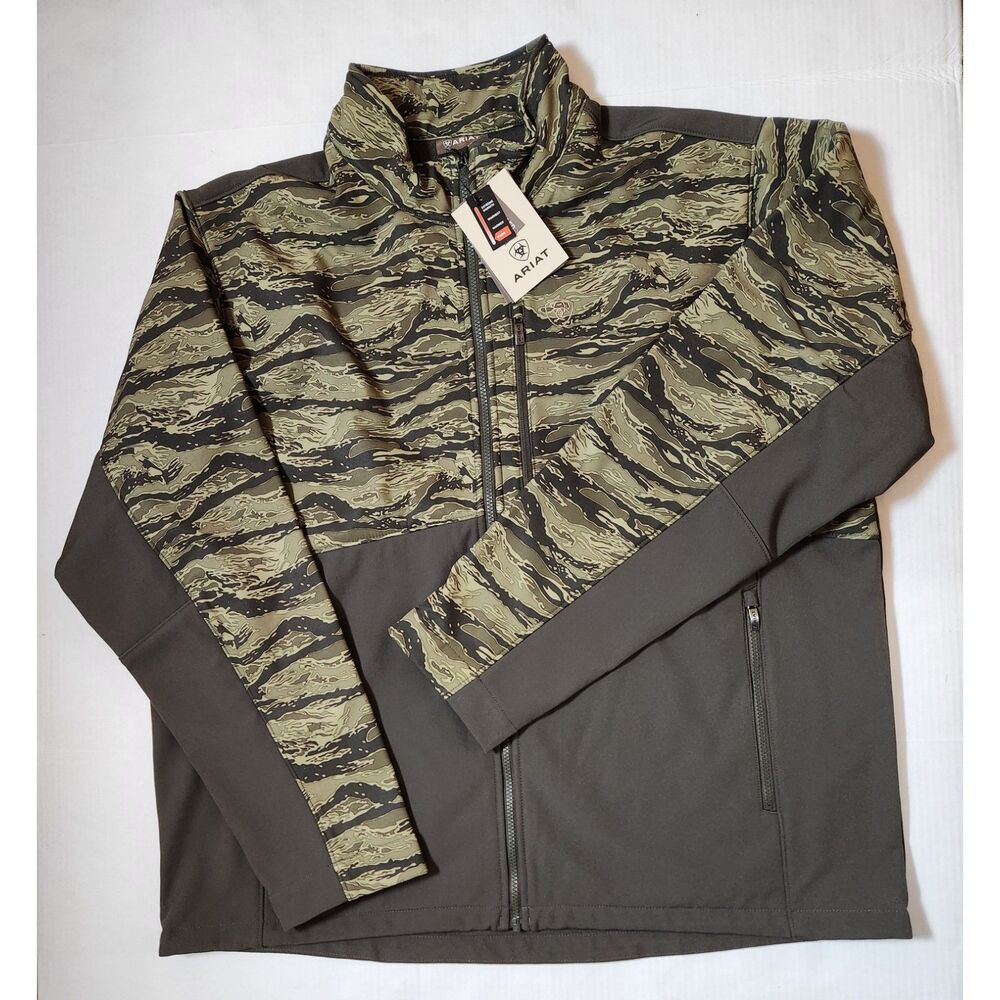 Ariat Mens Logo Softshell Jacket XXL Tall Earth Green Camo Concealed Carry